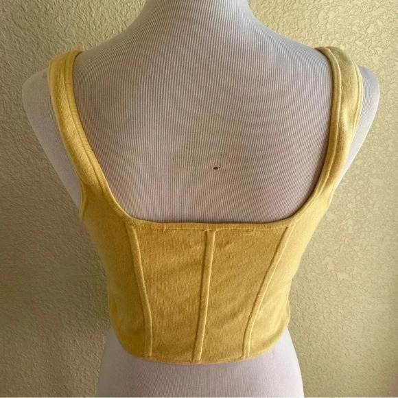 Aritzia Wilfred Natalie Knit Bustier Tank Top Crop Wheat Yellow: XL - Picture 5 of 9